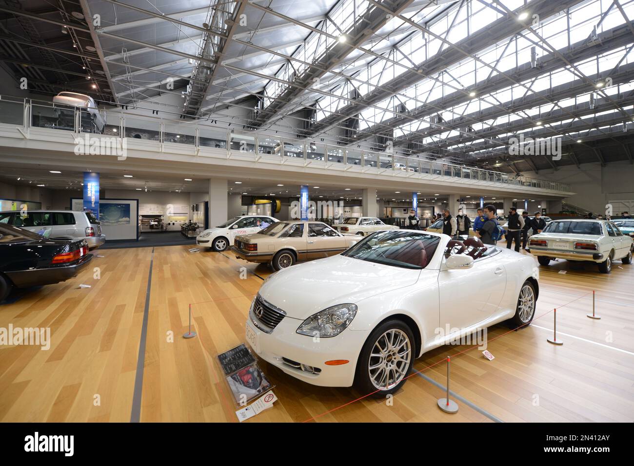 Car pavilion in the Toyota Commemorative Museum of Industry and Technology in Nagoya, Japan