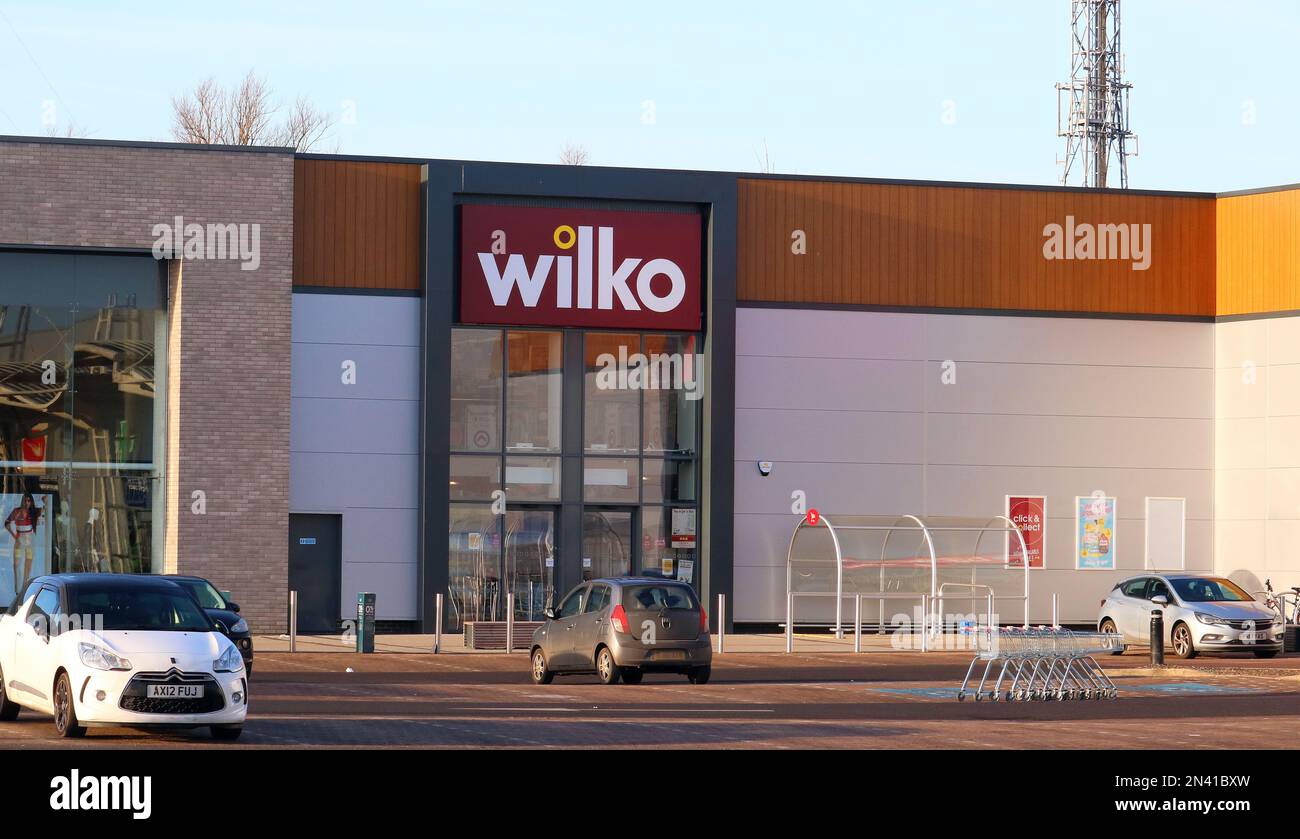 Wilko store or shop. British high-street retail chain which sells homewares and household goods. Stock Photo