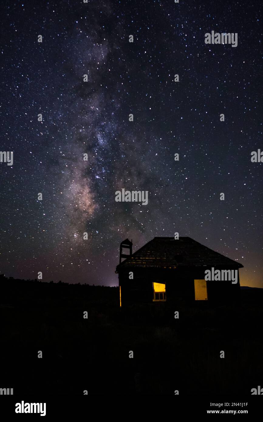 Night photography of the Milky way, Utah USA Stock Photo