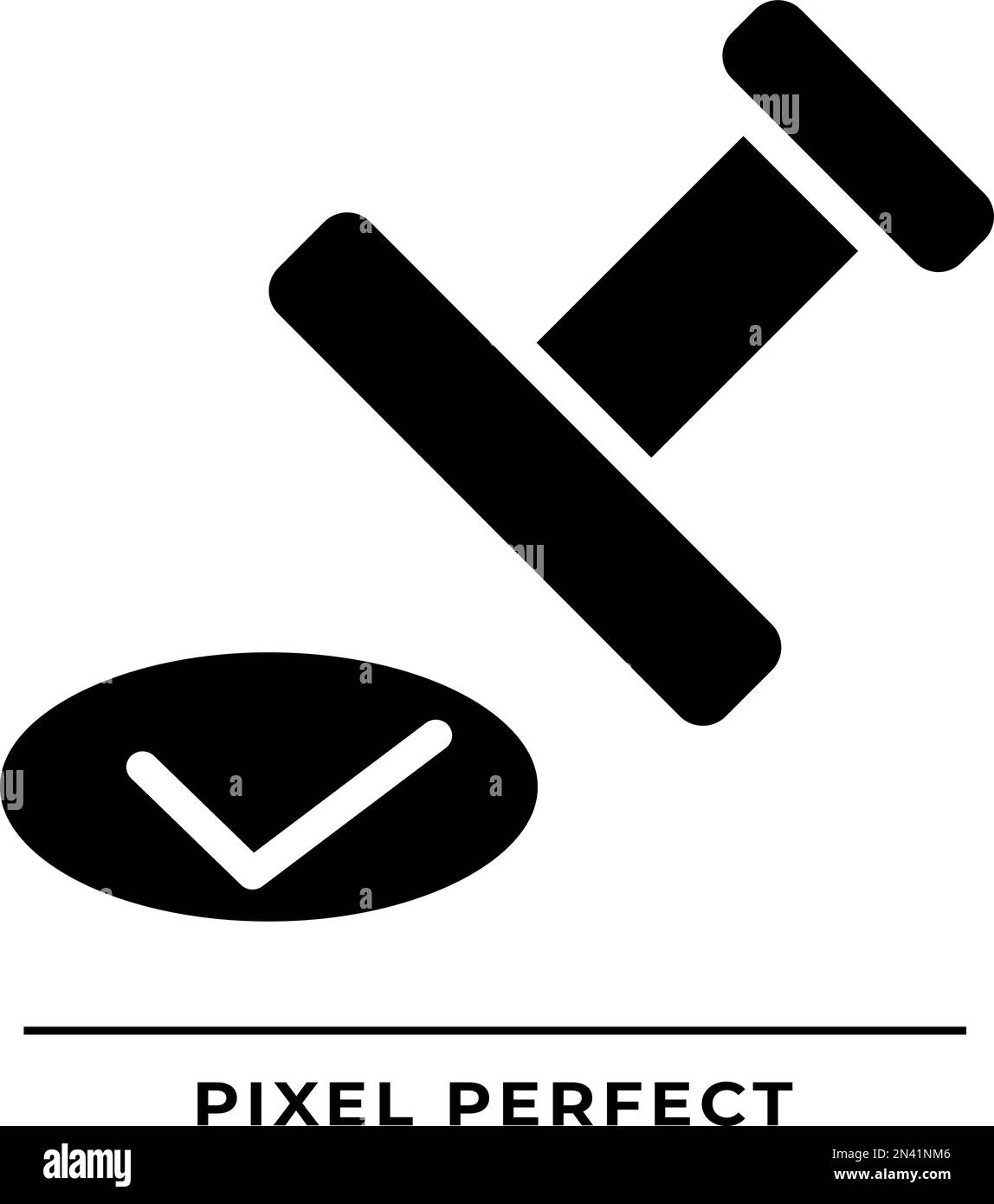 Approval stamp black glyph icon Stock Vector Image & Art - Alamy