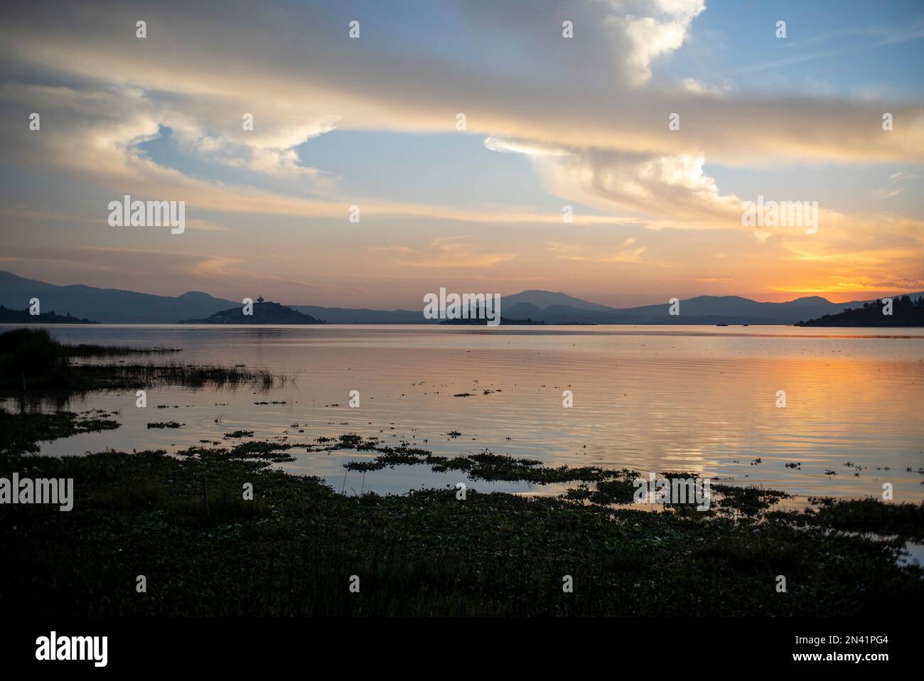 An aerial view of sea during sunset Stock Photo - Alamy