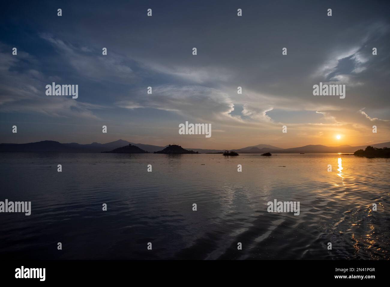 An aerial view of sea during sunset Stock Photo - Alamy