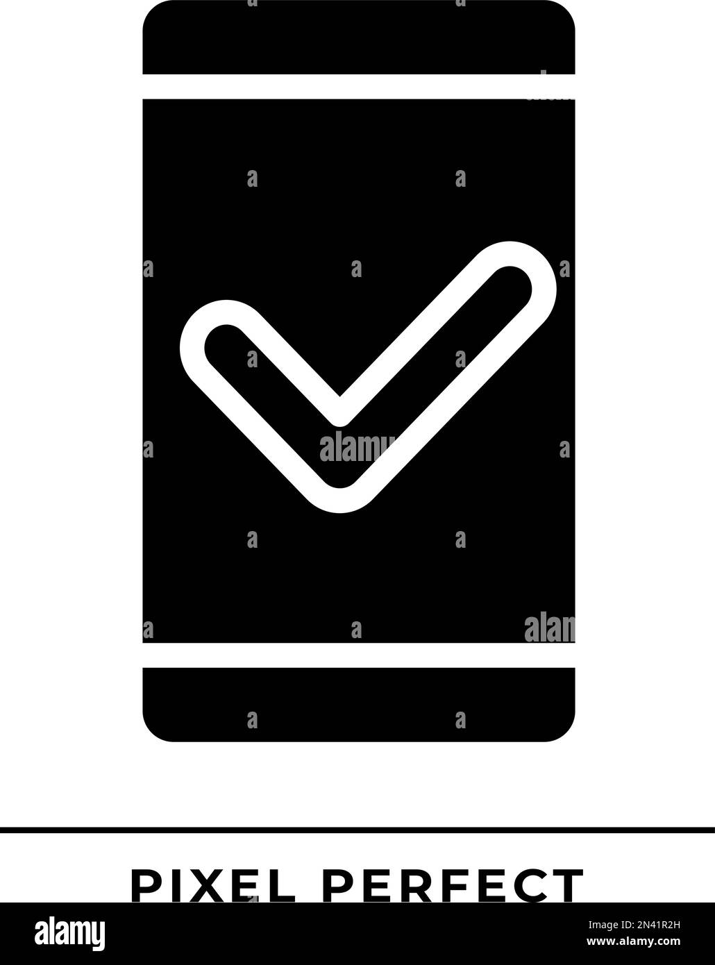 Mobile phone with check mark black glyph icon Stock Vector Image & Art ...