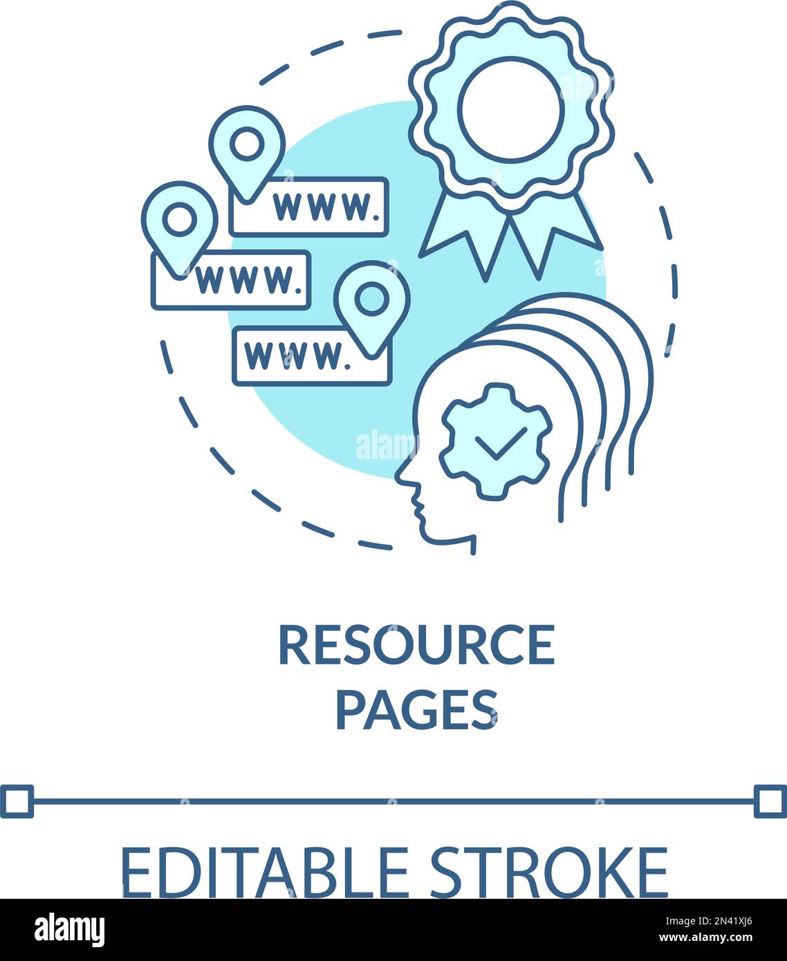 Resource pages turquoise concept icon Stock Vector Image & Art - Alamy