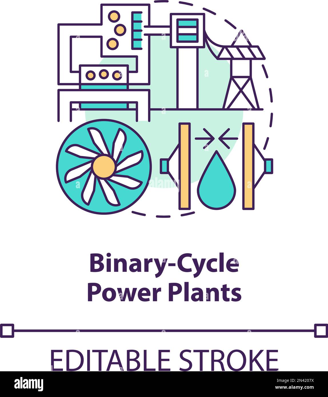 Binarycycle power plants concept icon Stock Vector Image & Art Alamy
