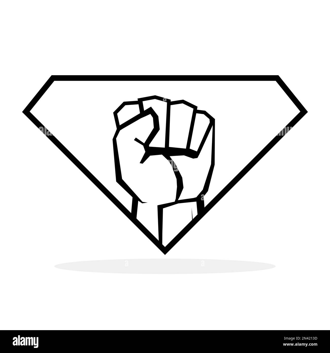 Raised fist symbol. Fist clenched symbol. Protest or struggle logo
