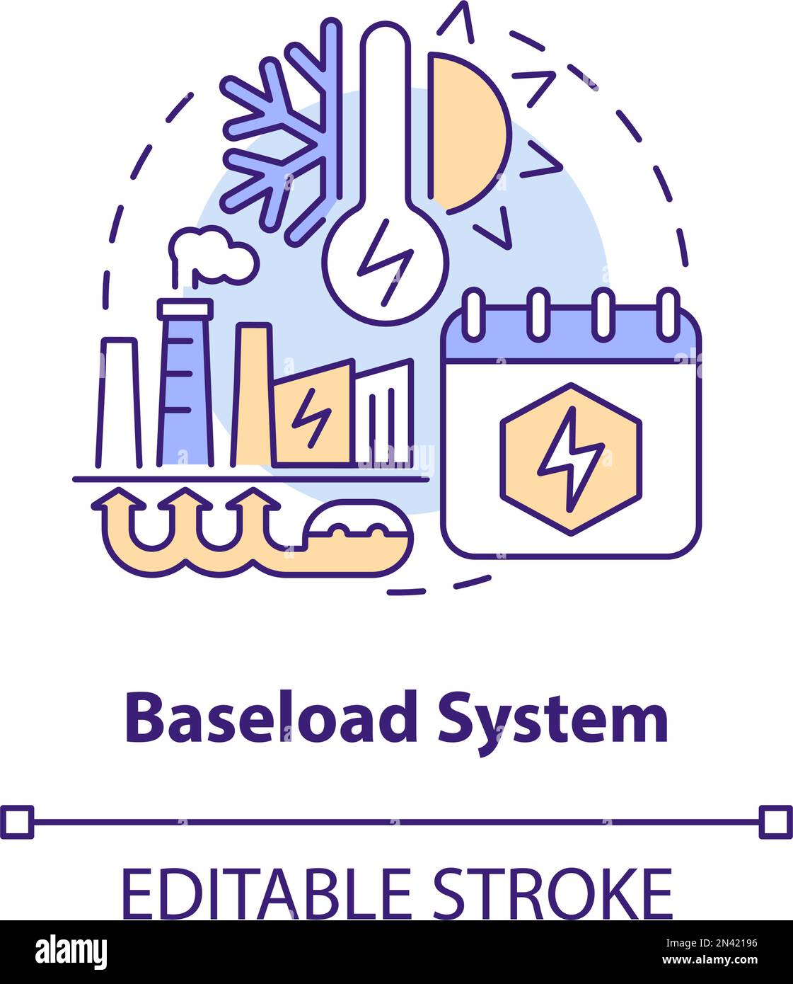 Baseload system concept icon Stock Vector