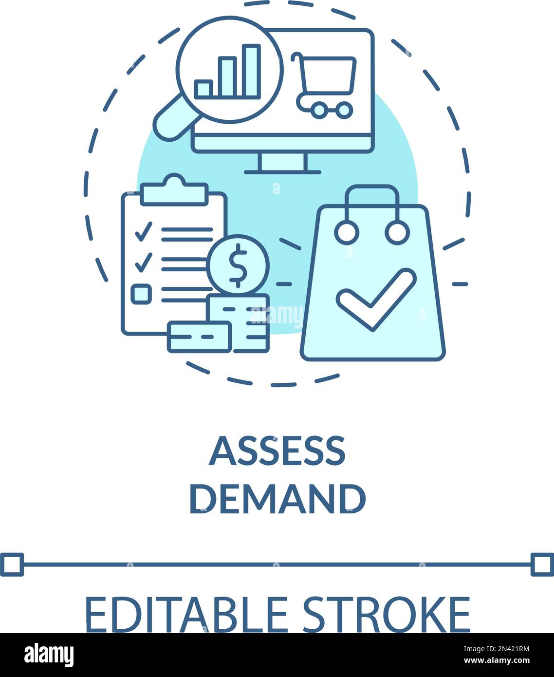 Assess demand turquoise concept icon Stock Vector Image & Art - Alamy