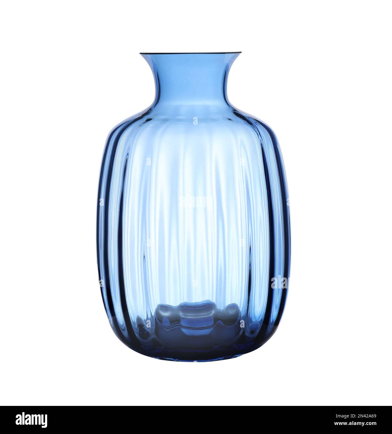 Stylish empty glass vase isolated on white Stock Photo Alamy