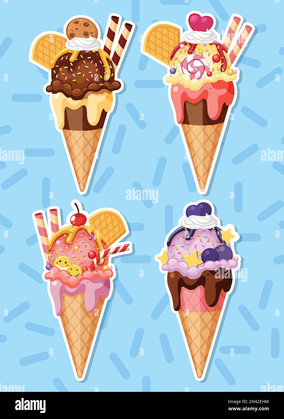 Colorful delicious desserts set illustration Stock Vector Image & Art ...