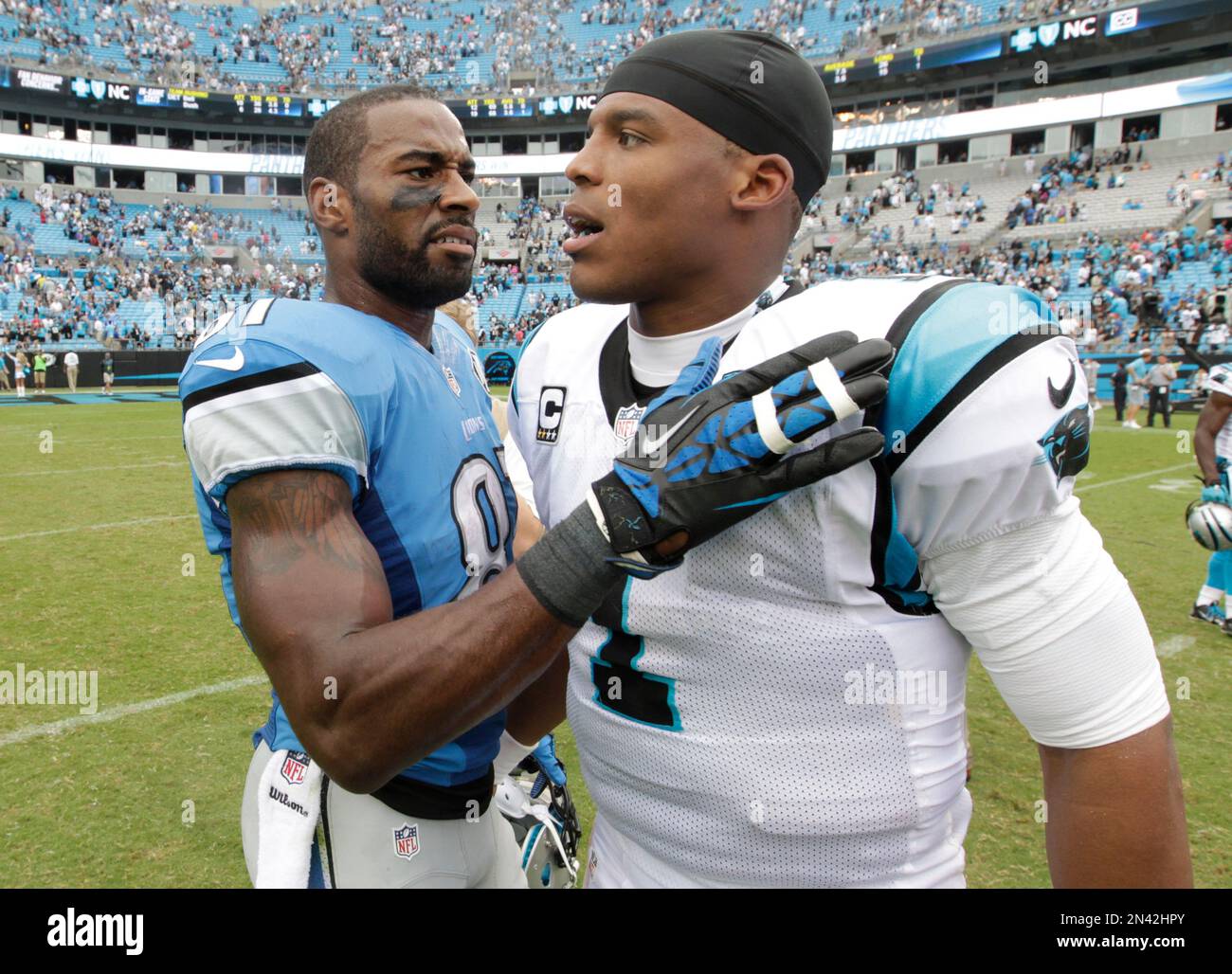 Cam Newton challenges Detroit Lions' WR Calvin Johnson to a public