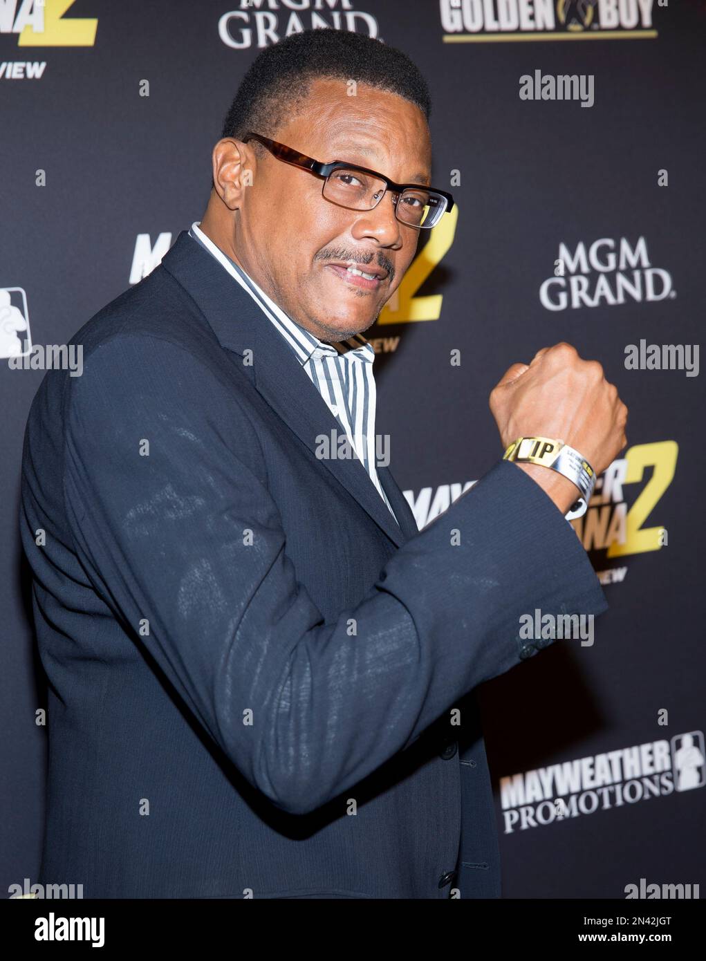 Judge Greg Mathis arrives at the VIP PreFight Party for Mayhem