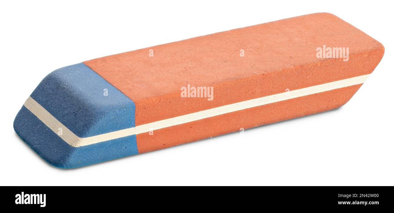 Dual Eraser Isolated on White Background. Pen ink and pencil eraser