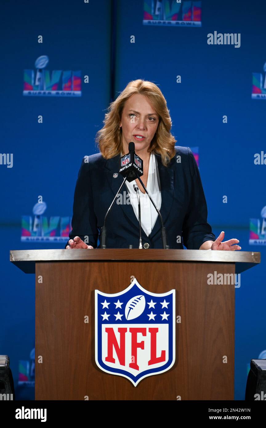 Cathy Lanier, Chief Security Officer, NFL, speaks during the Super Bowl