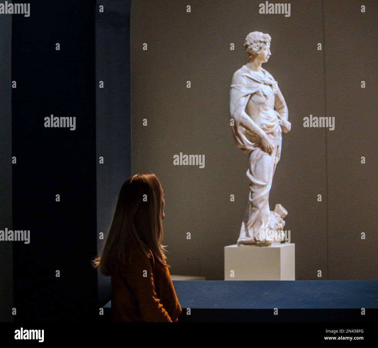 London UK 08 Februry 2023 Donatello’s early marble David .Arguably the