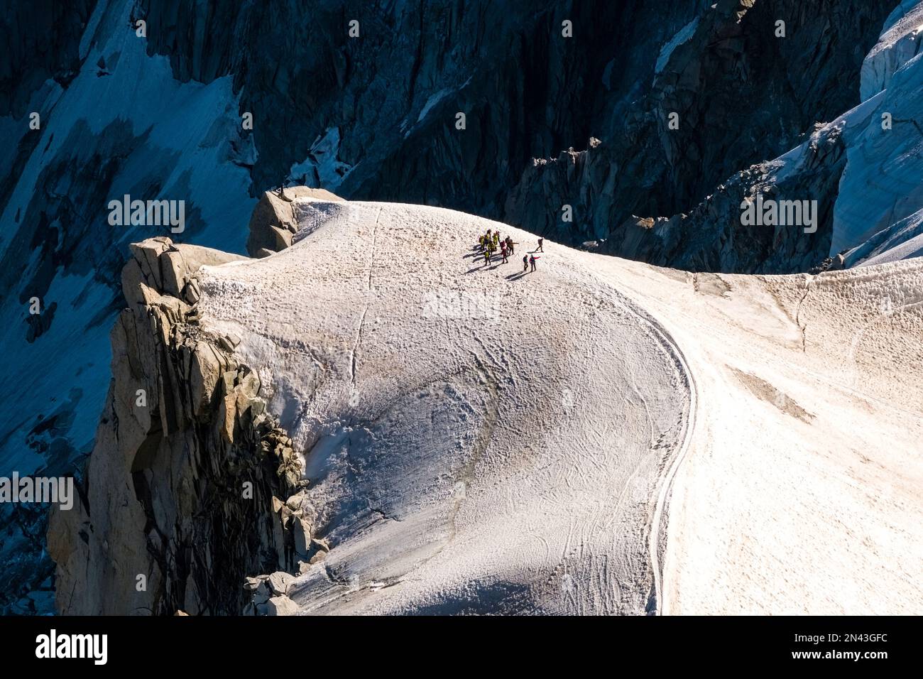 View from Aiguille du Midi of the upper part of the Géant Glacier ...