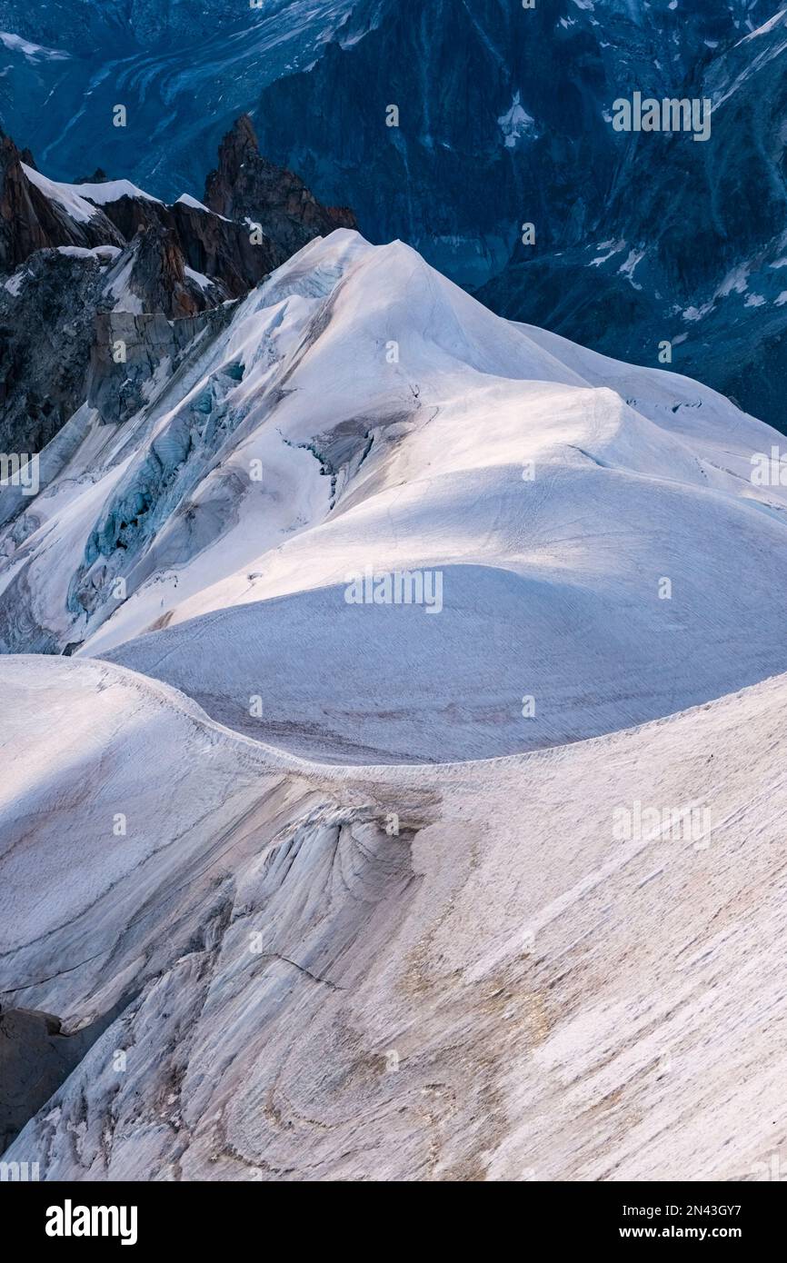 View from Aiguille du Midi of the upper part of the Géant Glacier Stock ...