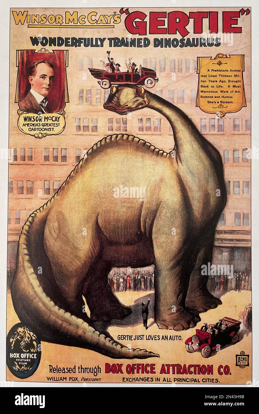 GERTIE THE DINOSAUR Poster for the 1914 animated short film directed b y Winsor McCay Stock Photo
