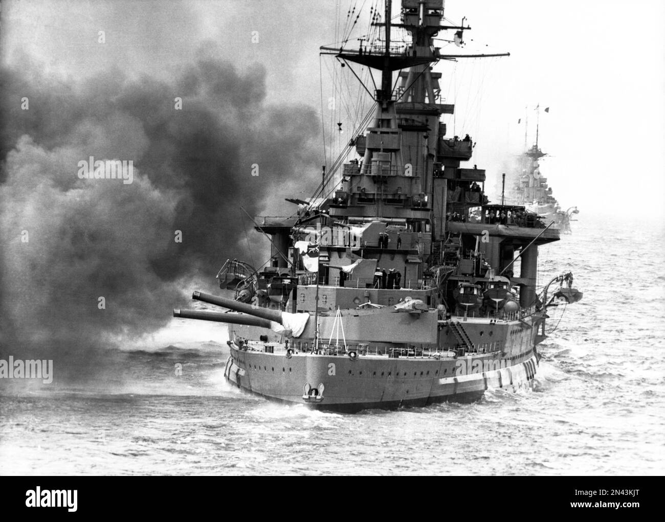 HMS Renown, with the hood in the background, during the Naval Review ...