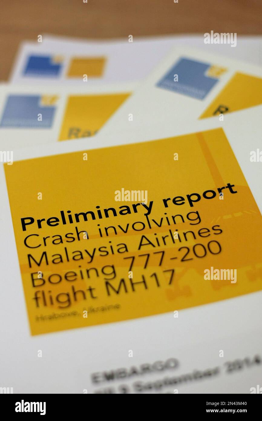 A Stack Of Preliminary Reports By The Dutch Safety Board On The Crash ...