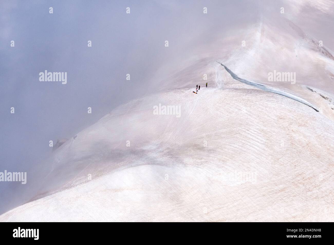 View from Aiguille du Midi of the upper part of the Géant Glacier ...