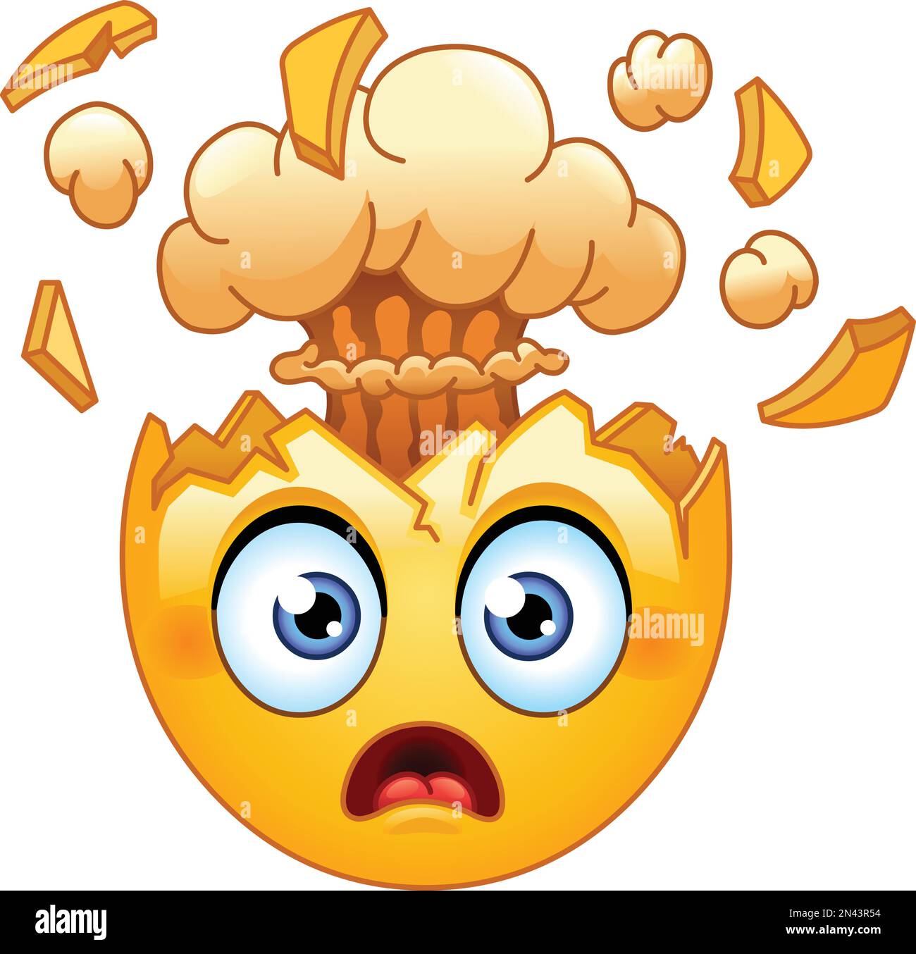 Shocked emoji emoticon face with exploding head Stock Vector