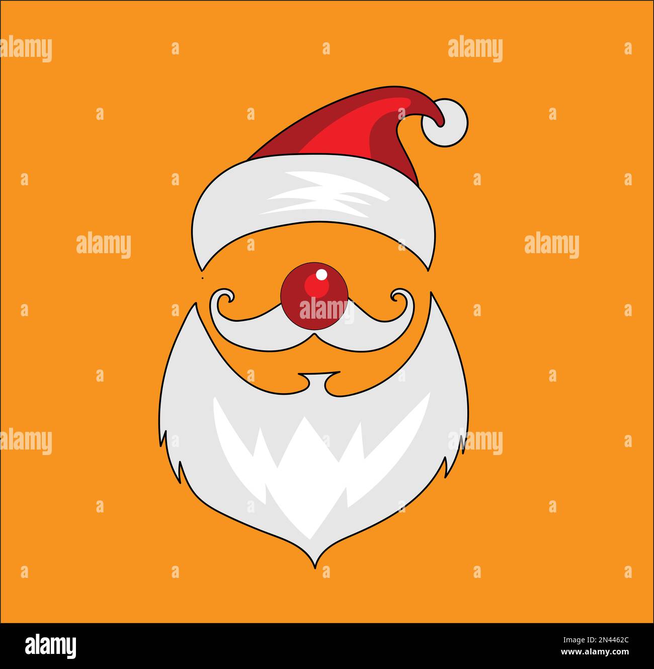 Santa Claus hat and beard vector illustration Stock Vector Image & Art ...