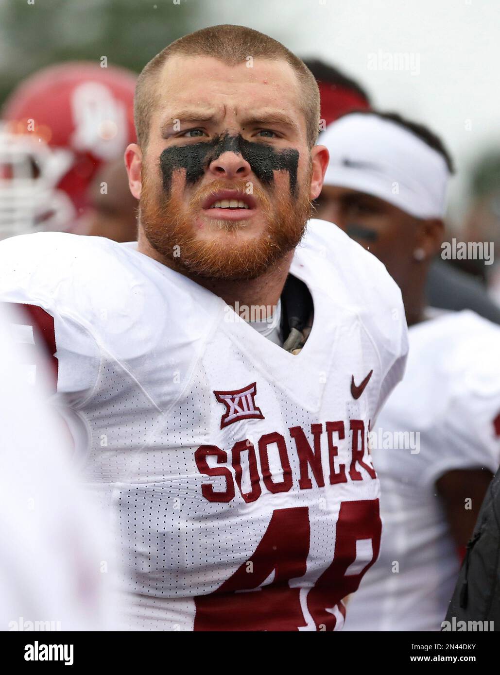 Oct. 1, 2011 - Norman, Oklahoma, United States of America - Oklahoma  Sooners fullback Aaron Ripkowski (48) in action during the game between the  Ball State Cardinals and the Oklahoma Sooners at