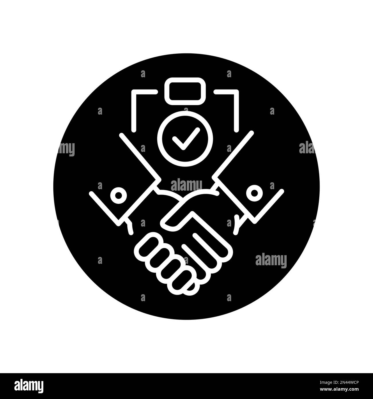 Handshake line icon. Business crowdfunding and Finance management ...