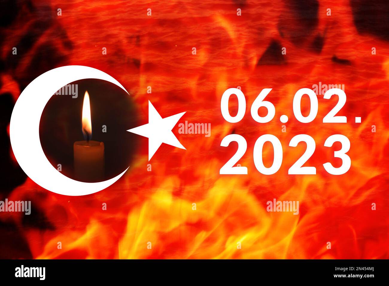 Turkey Earthquake, February 6, 2023. Mournful banner. The Epicenter of