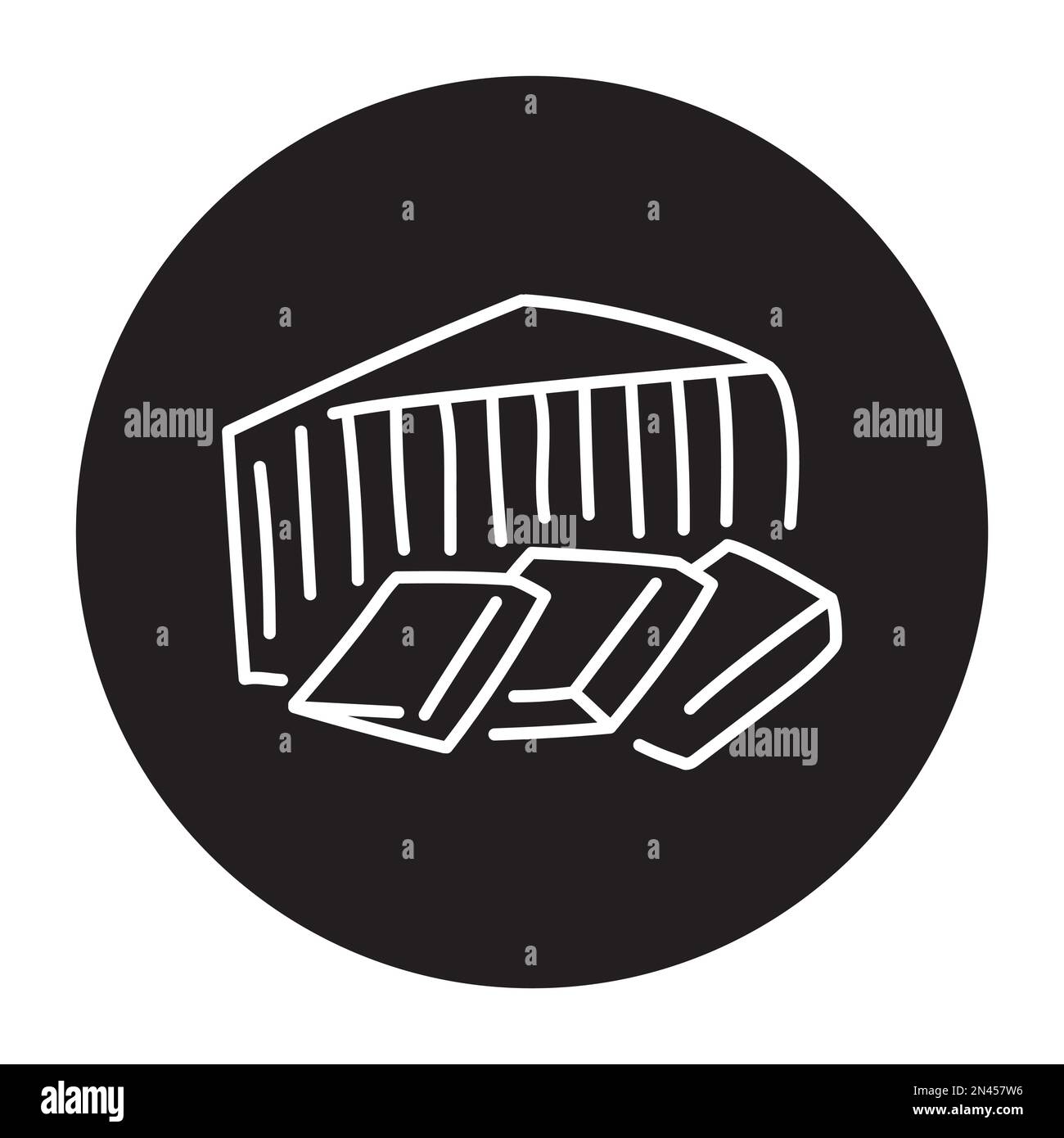 Feta cheese black line icon. Dairy product. Pictogram for web page