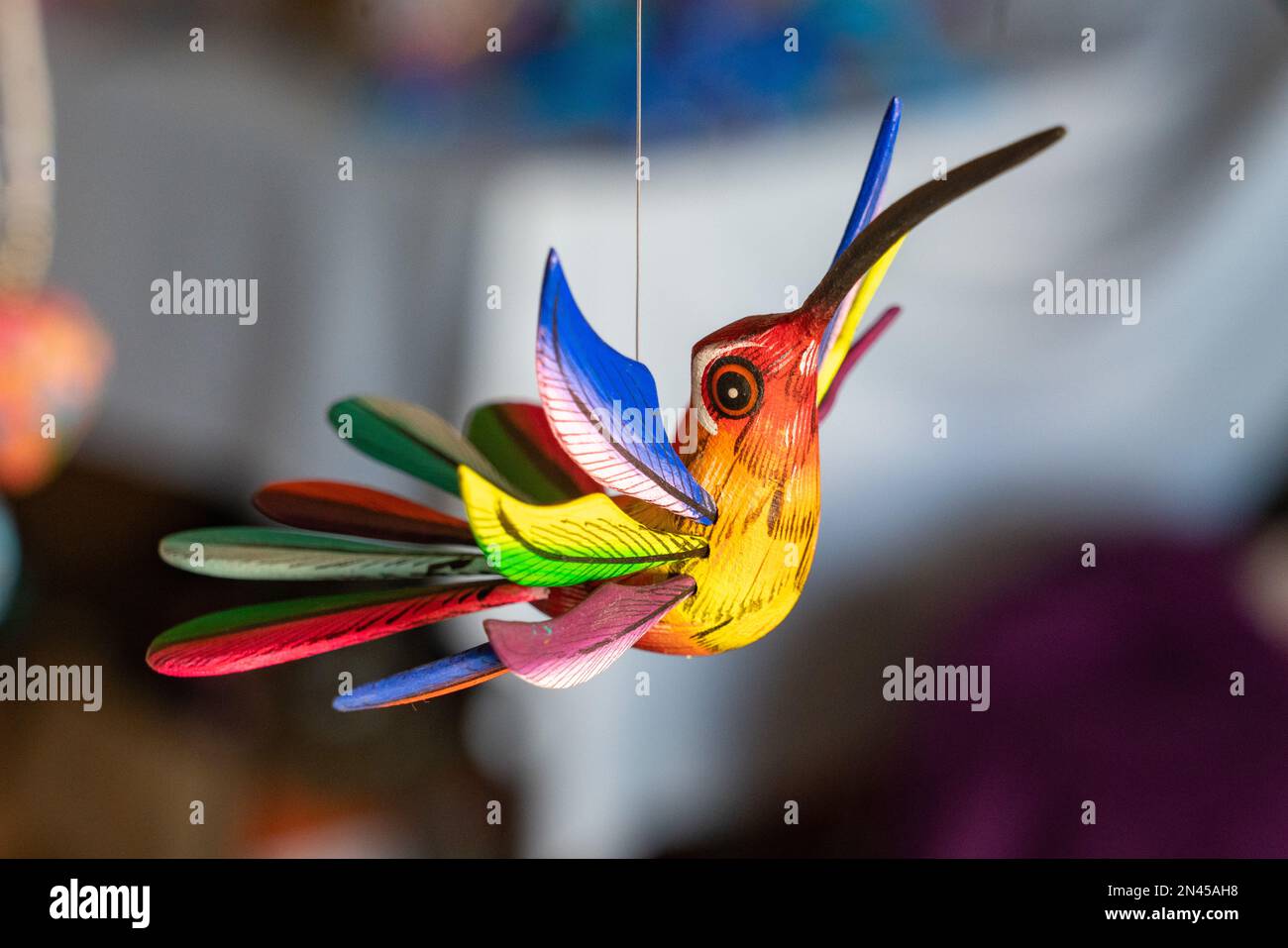 A hummingbird alebrijes in an artisan&rsquo;s shop / workshop in San Antonio