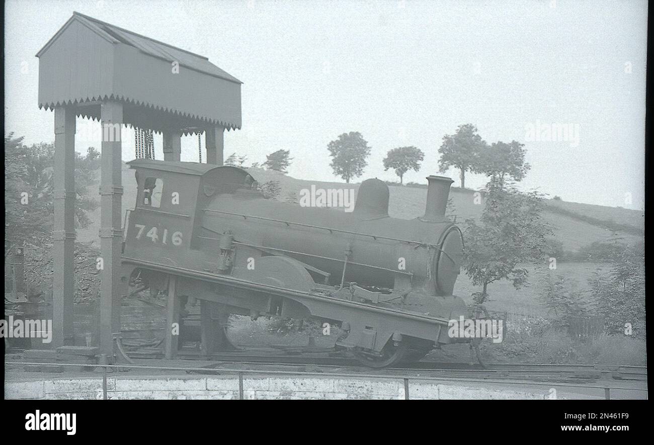 Former GER 2-4-0 as LNER No.7416 of  Class E4 on wheel drops at Kirby Stephen East Stock Photo