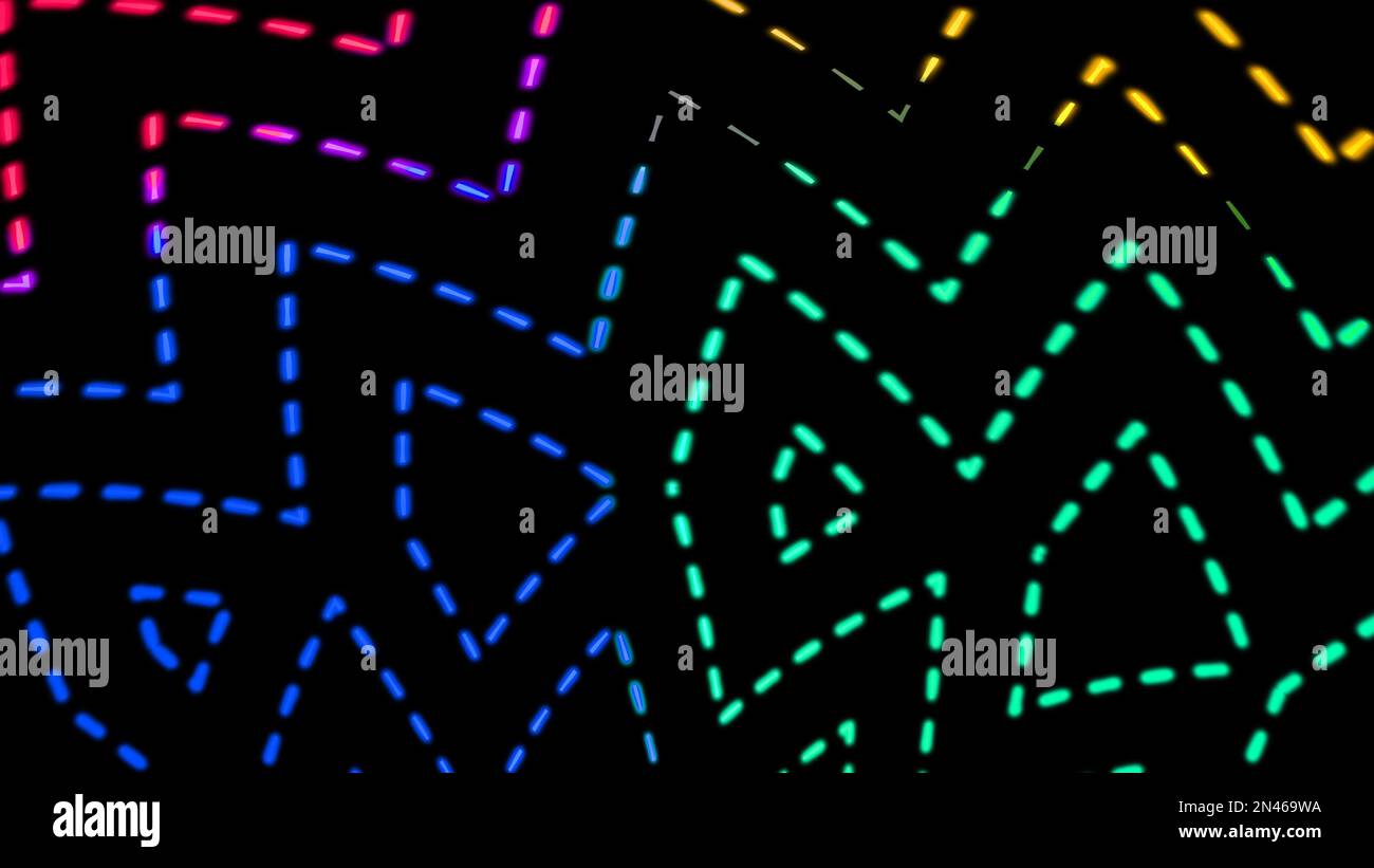 Colorful wave line with dash. Abstract wavy multi color geometric mesh ...