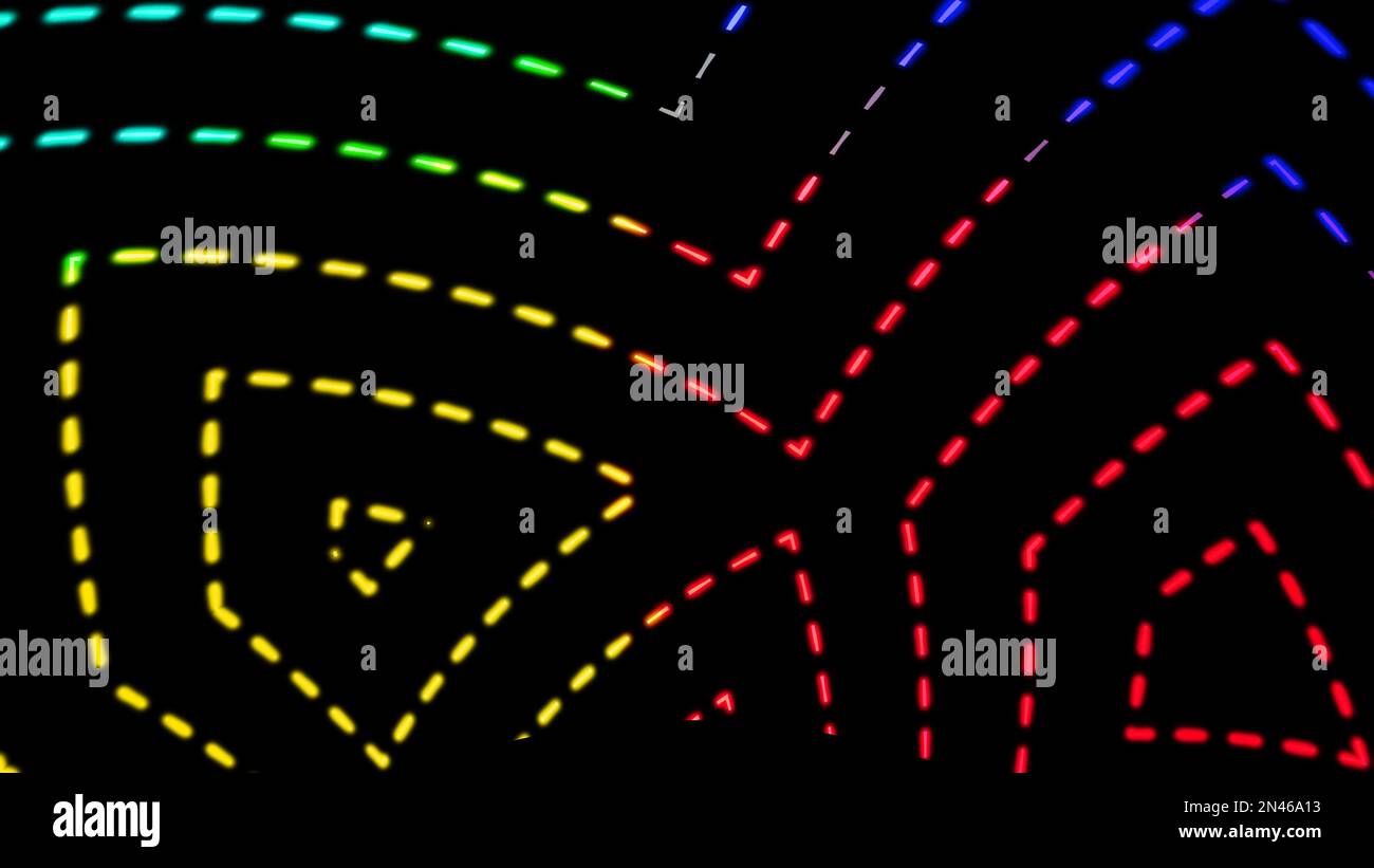 Colorful wave line with dash. Abstract wavy multi color geometric mesh ...