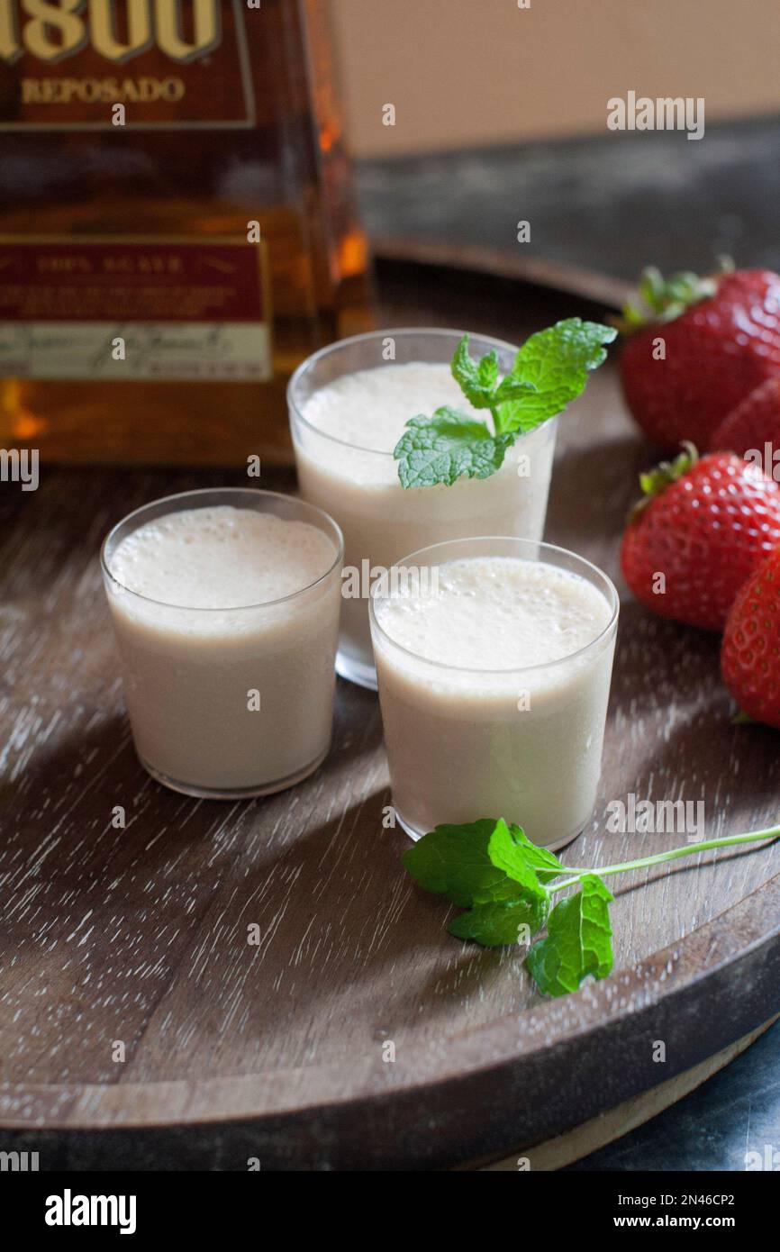 This June 9, 2014 photo shows a Texas tequila milkshake in Concord, N.H