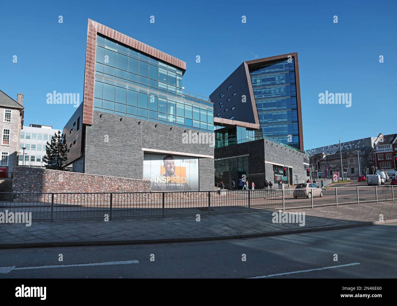 The Roland Levinsky Building at the University of Plymouth UK. Drake Circus, North Hill, Plymouth. Home to the Faculty of Arts and Humanities. Stock Photo