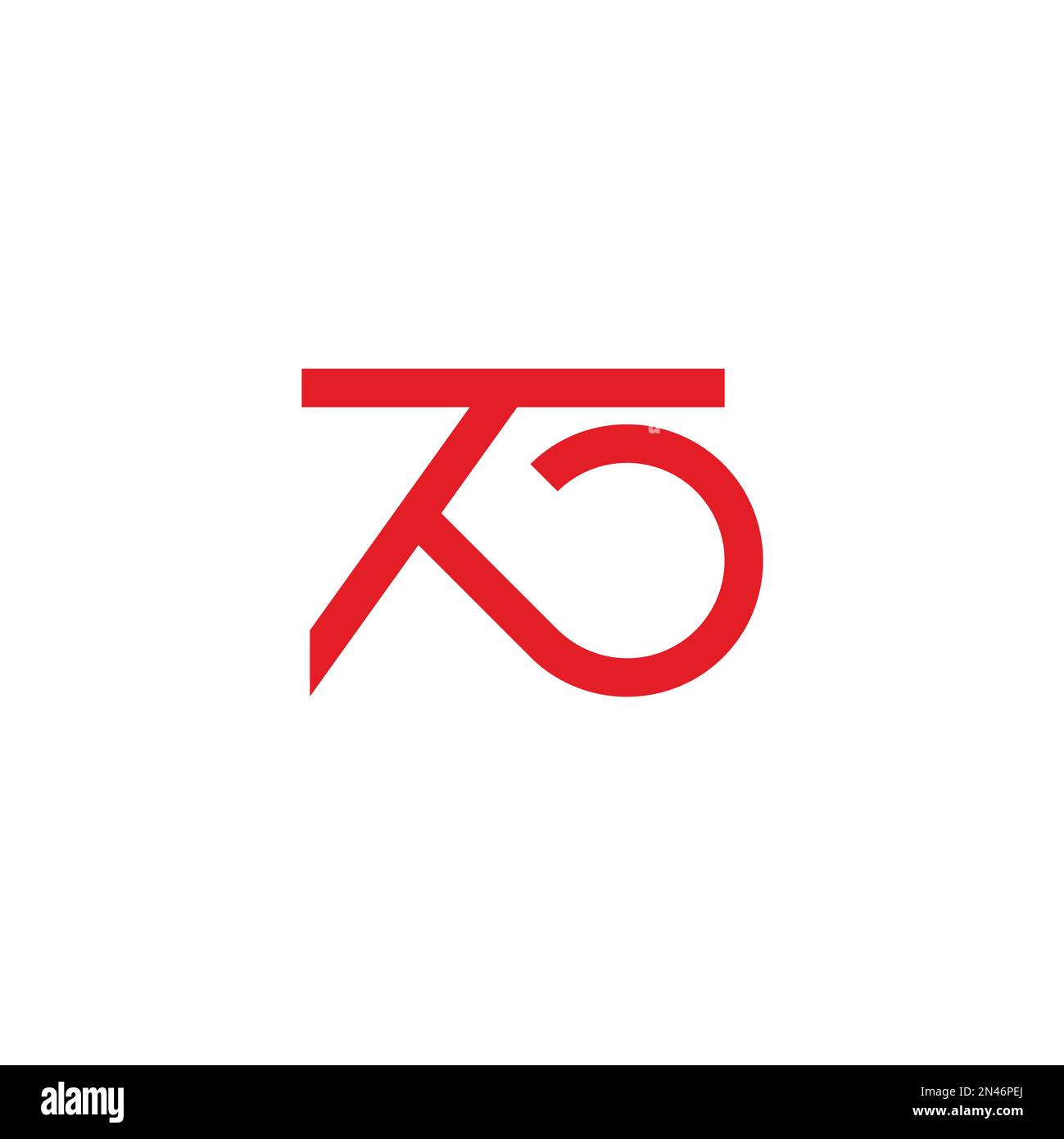 letter tk to simple loop geometric line logo vector Stock Vector