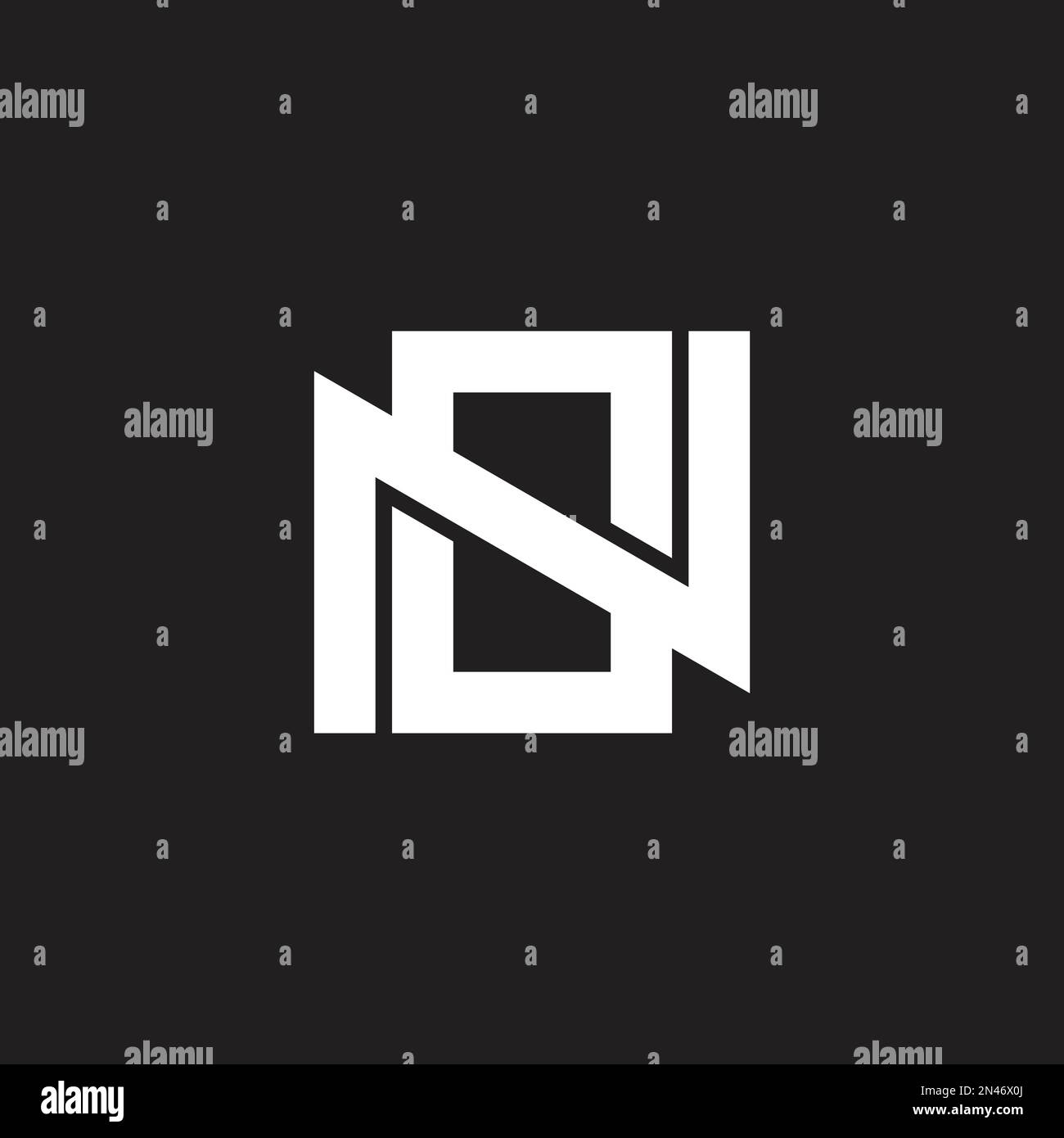 letter ns stripes geometric line logo vector Stock Vector