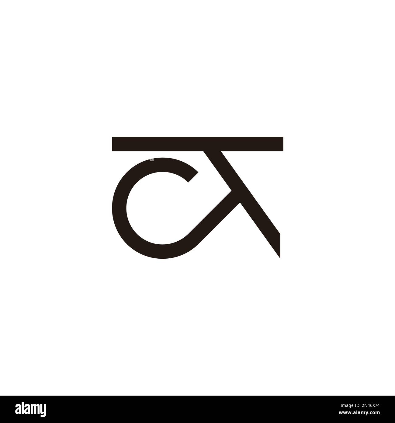 letter ct simple loop geometric line logo vector Stock Vector