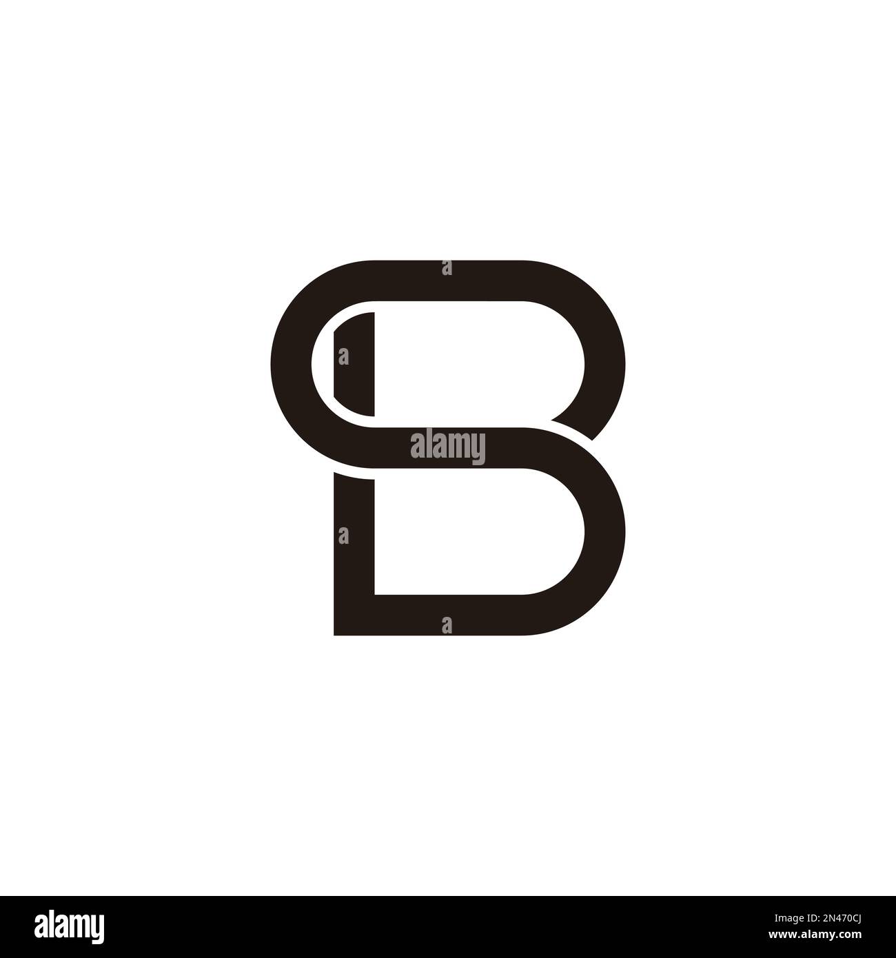 letter sb loop geometric linked logo vector Stock Vector