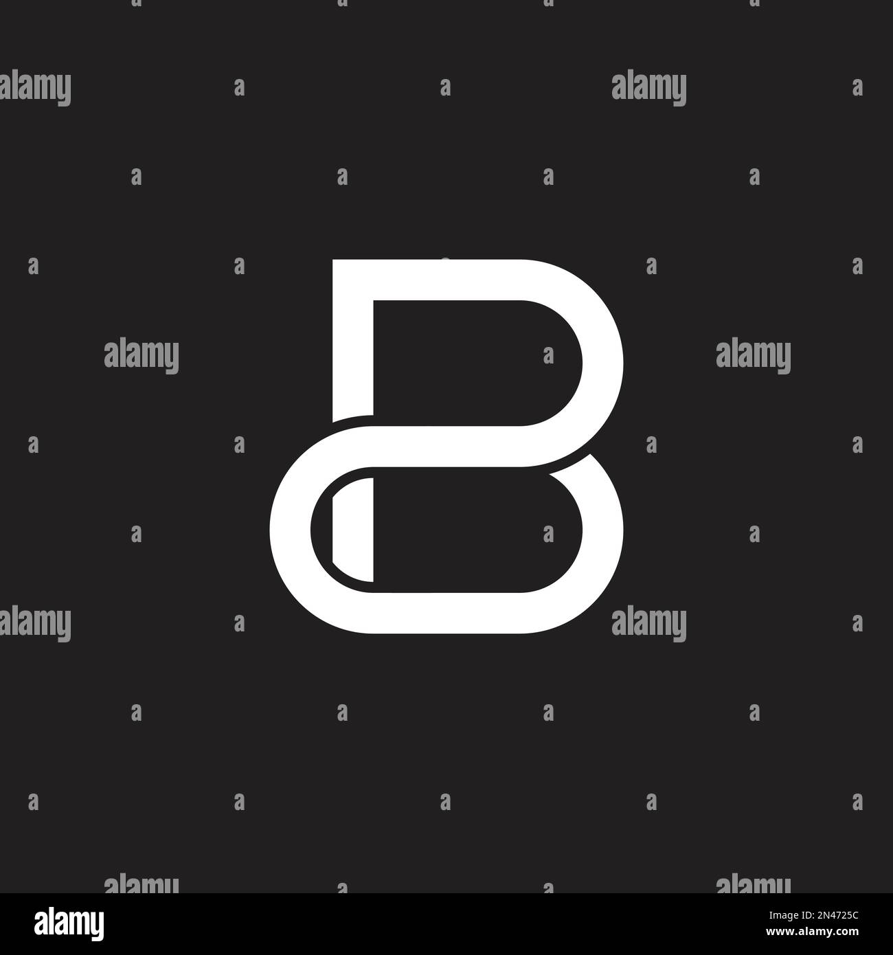 letter pb loop geometric linked logo vector Stock Vector