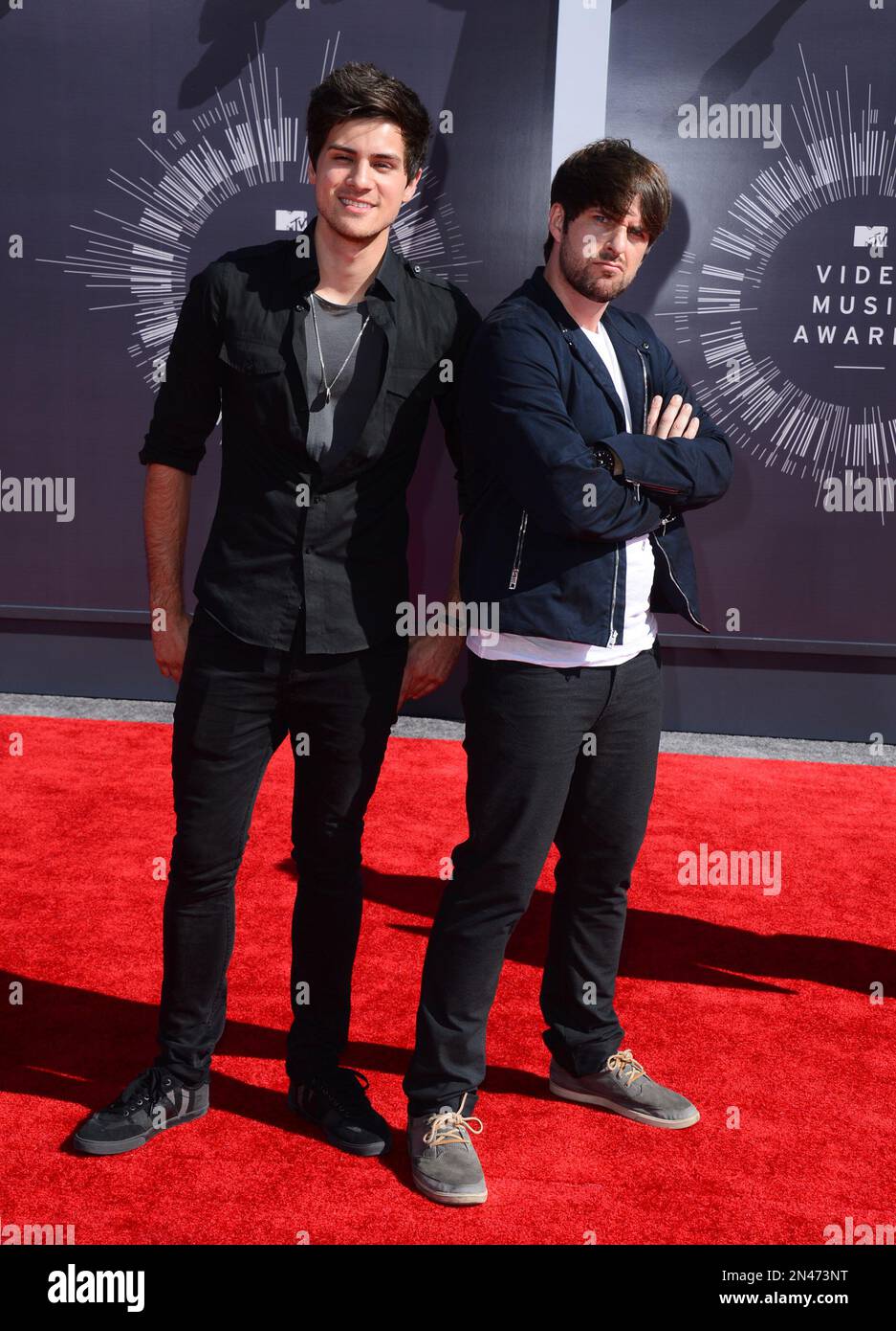 Anthony Padilla and Ian Hecox arrive at the MTV Video Music Awards at The  Forum on Sunday, Aug. 24, 2014, in Inglewood, Calif. (Photo by Jordan  Strauss/Invision/AP Stock Photo - Alamy