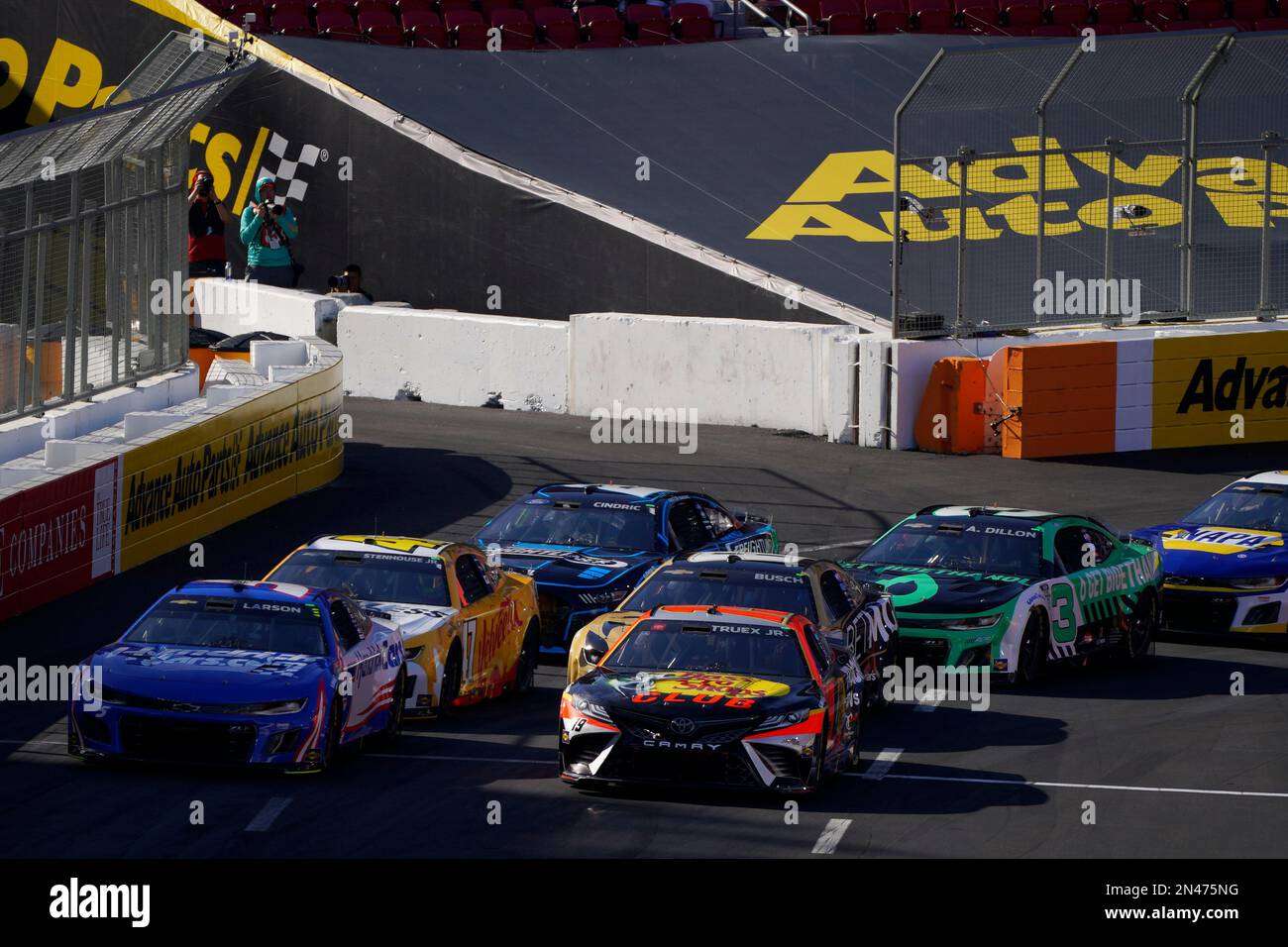 Martin Truex Jr races for the Busch Light Clash at The Coliseum at Los