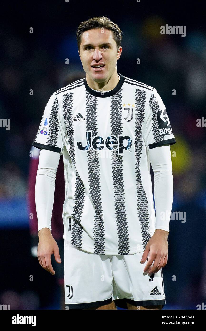 Salerno, Italy. 07th Feb, 2023. Federico Chiesa of Juventus FC reacts  during the Serie A match between US Salernitana 1919 and Juventus at Stadio  Arechi, Salerno, Italy on 7 February 2023. Credit: