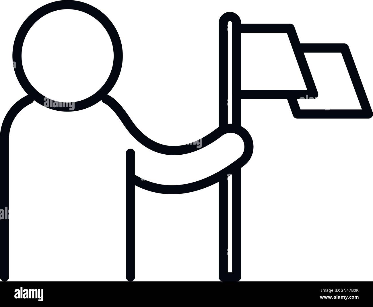 Flag target value icon outline vector. Core purpose. Corporate service