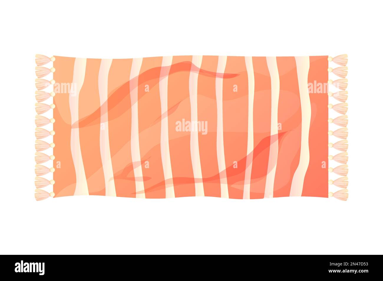 kitchen towel with fringe in cartoon style, napkin beach blanket