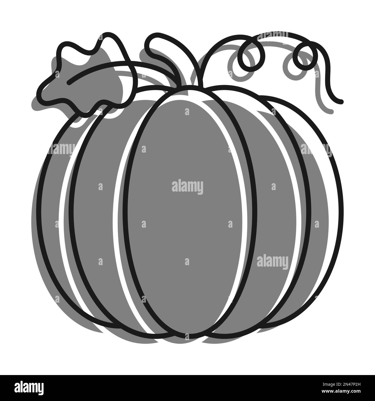 Linear filled with gray color icon. Pumpkin Fruit. Autumn Harvesting ...