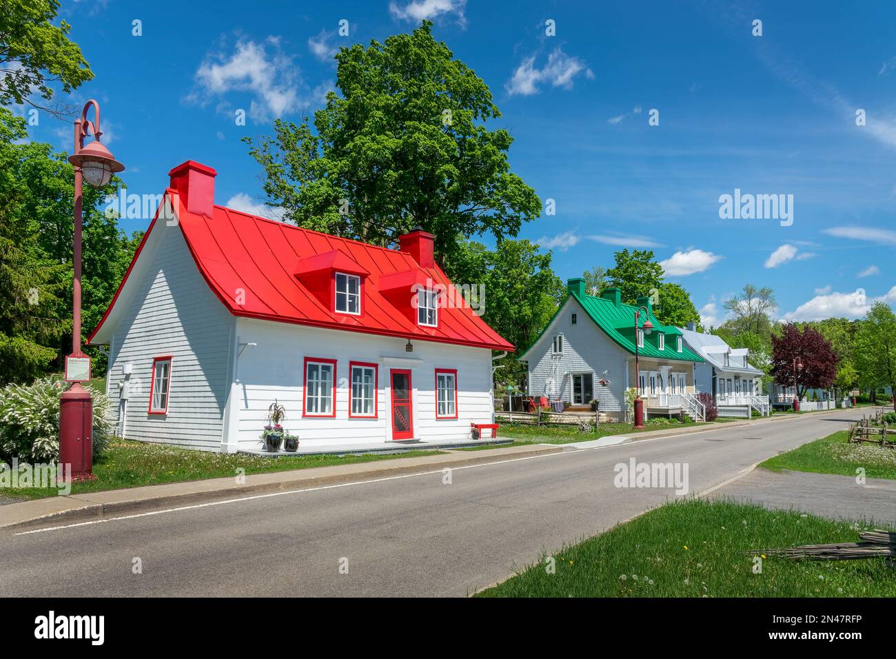 Colorful old houses in the village of Saint Jean on the island of