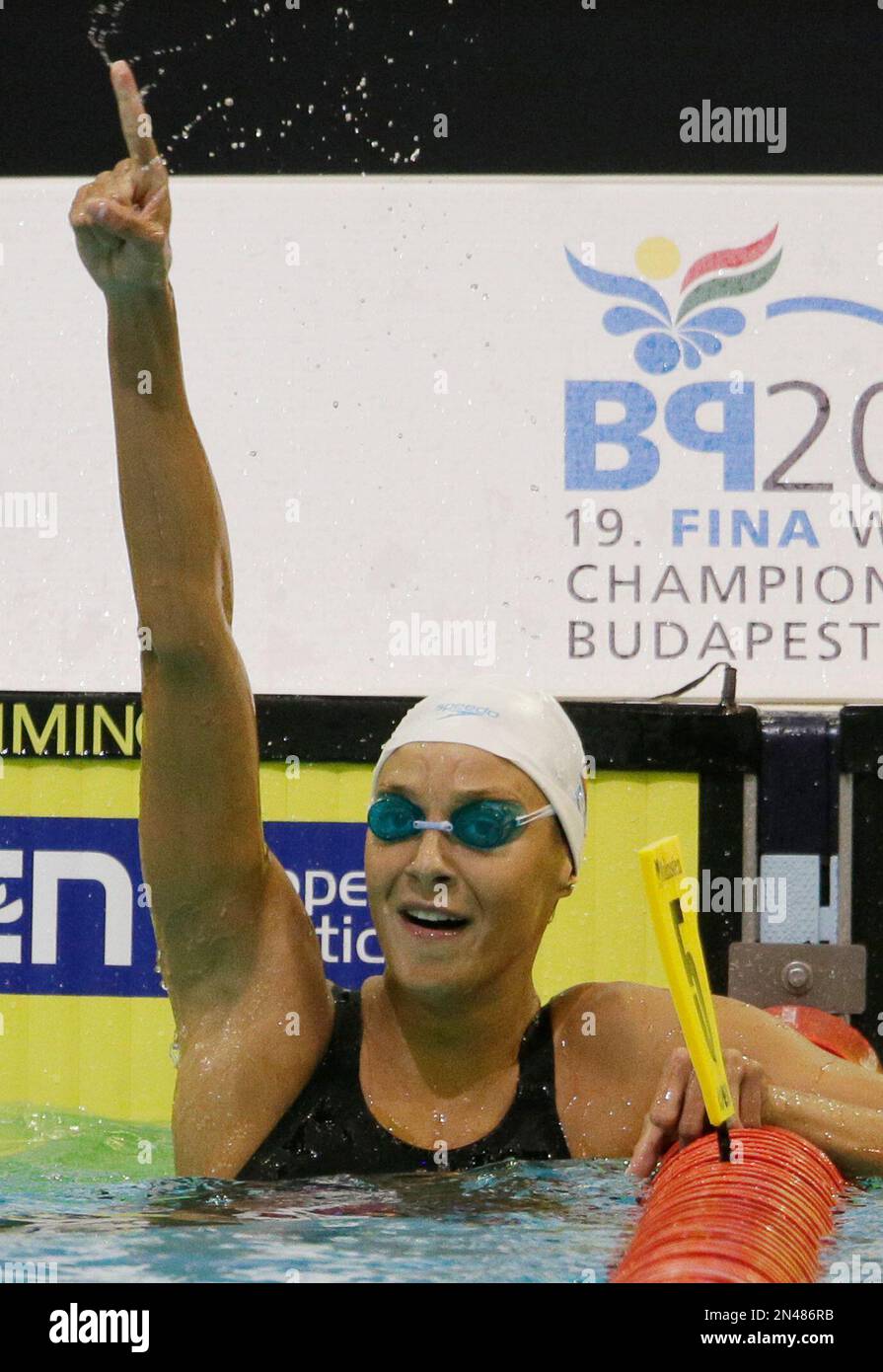 Spain's Duane Da Rocha Marce celebrates winning the gold medal in the